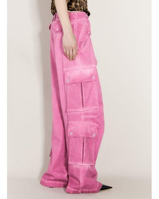 Dolce & Gabbana Pink Cotton Cargo Pants