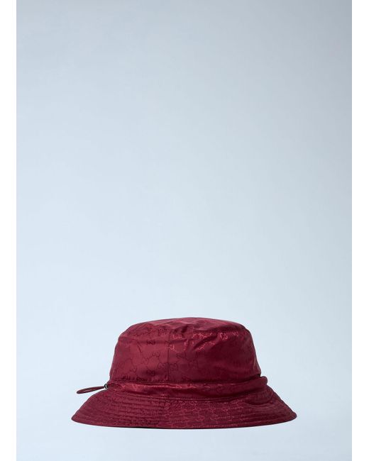 Gucci Red Logo Motif Bucket Hat