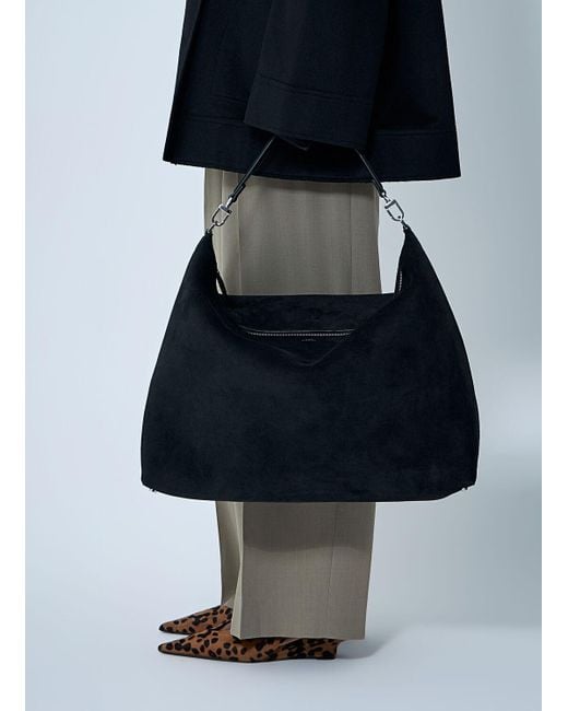 Totême  Blue Suede Scoop Tote Bag