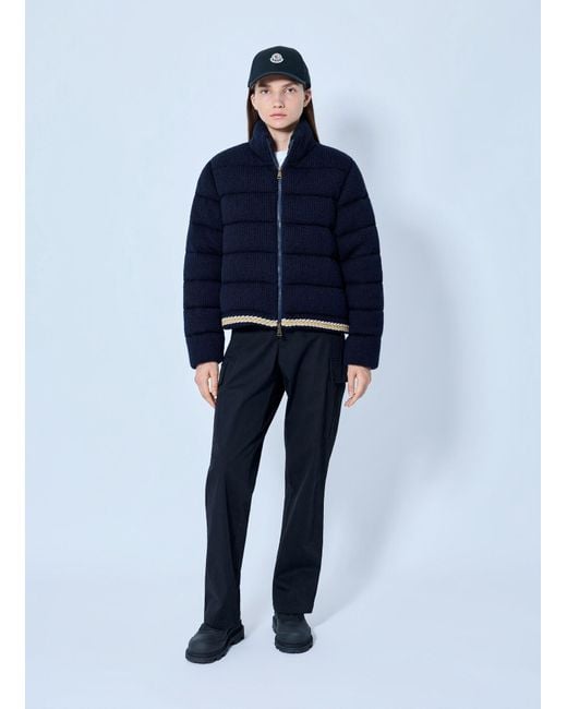 Moncler Blue Padded High-neck Jacket