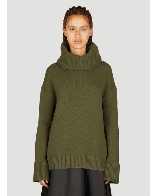 Moncler Green Wool Polo Neck Sweater