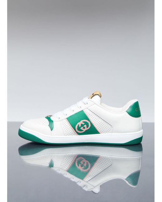 Gucci Green Interlocking G Leather Sneakers for men