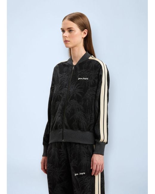 Palm Angels Black Palm Jacquard Track Jacket