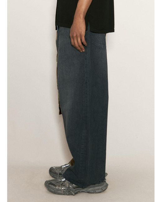 Balenciaga Gray Camo Hybrid Baggy Pants for men