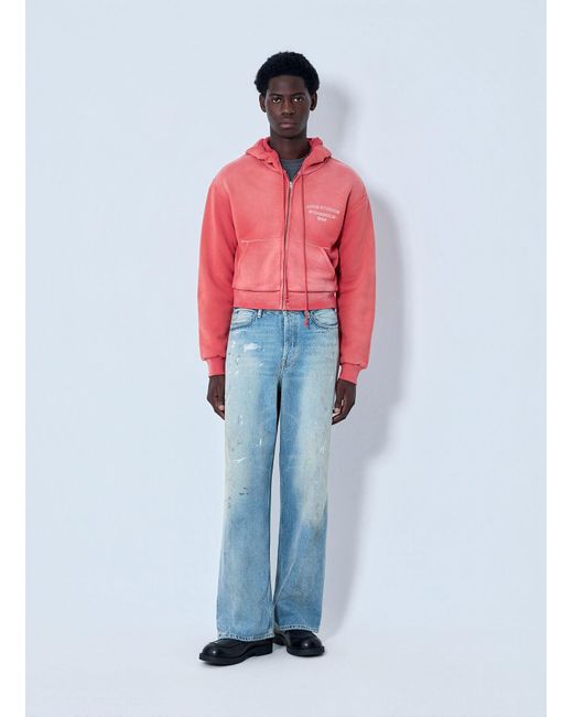 Acne Red Zip-Up Hoodie