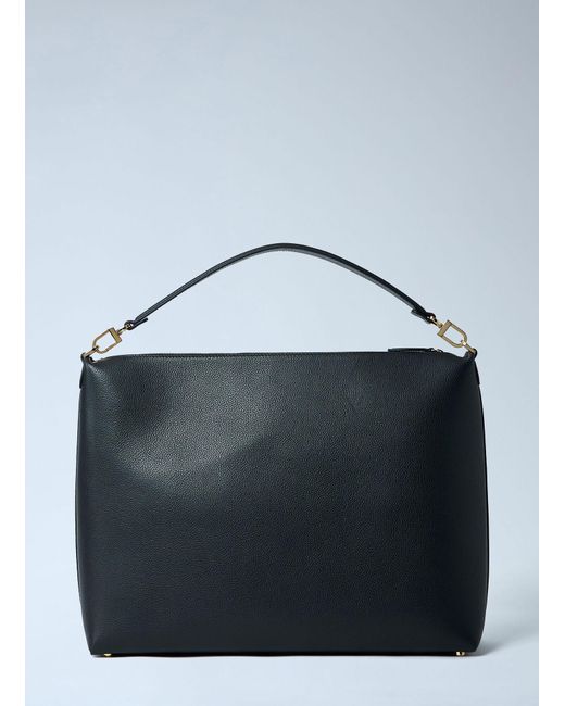 Totême Blue Medium Bevel Grained Leather Shoulder Bag