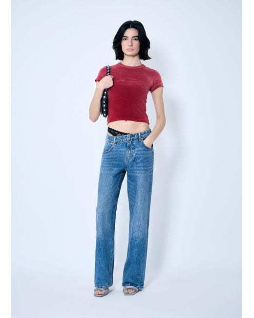 デニム・ジーパン Denim X Alexander Wang 'Dip Side Lace Undie' Jeans Denim X Alexander Wang Dip Side Lace Undie Jeans In Blue