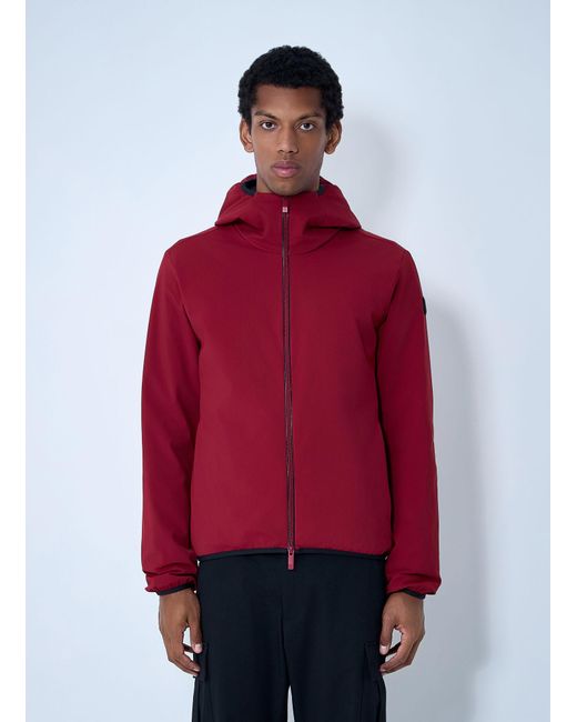 Moncler Red Batisse Hooded Short Down Jacket for men