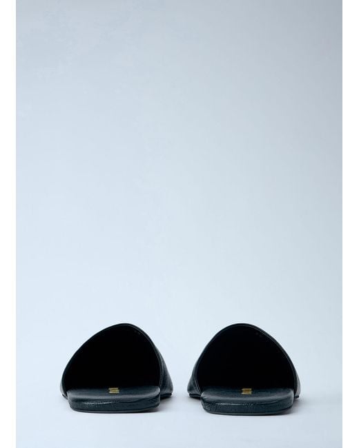 Miu Miu Black Leather Slippers