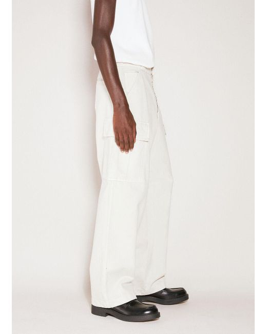 Prada White Twill Cargo Pants for men