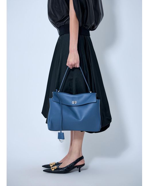 Balenciaga Blue Rodeo Medium Top Handle Bag