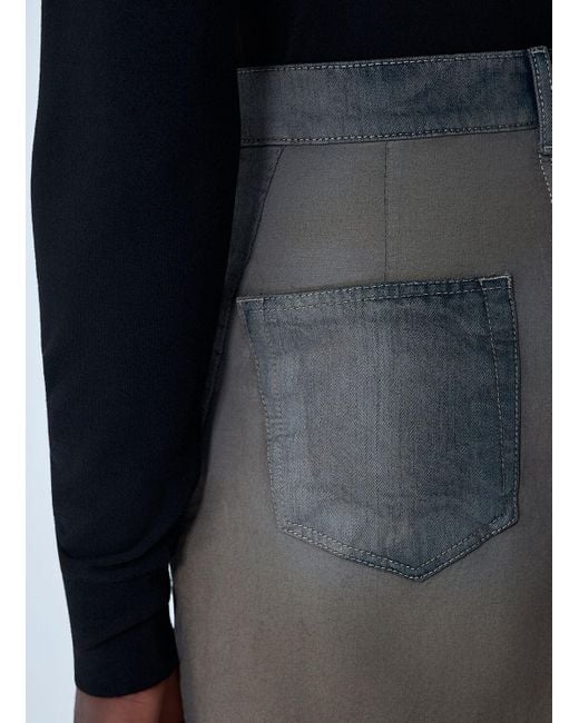 Rick Owens Blue Slivered Midi Skirt for men