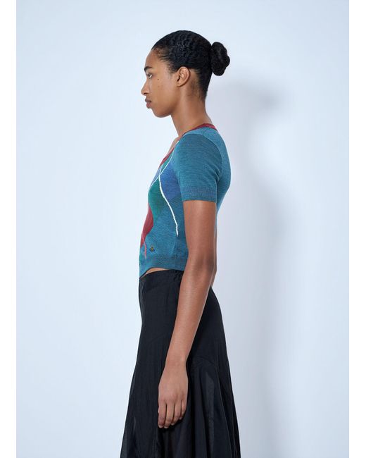Vivienne Westwood Blue Argyle Bodice Tee