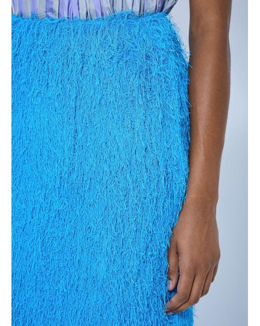 Dries Van Noten Blue Sokna Pencil Midi Skirt