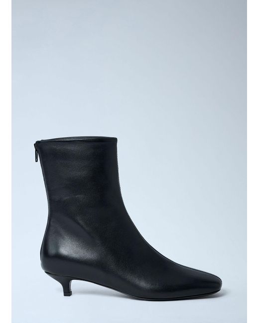 Totême Blue Classic Day Leather Ankle Boots