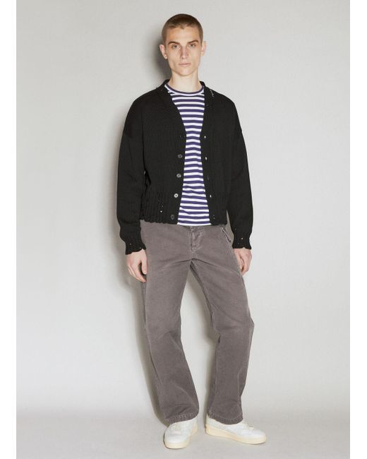 Marni Gray Dishevelled Cotton Cardigan for men