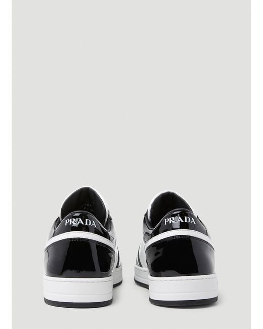 Prada White Downtown Patent Sneakers for men