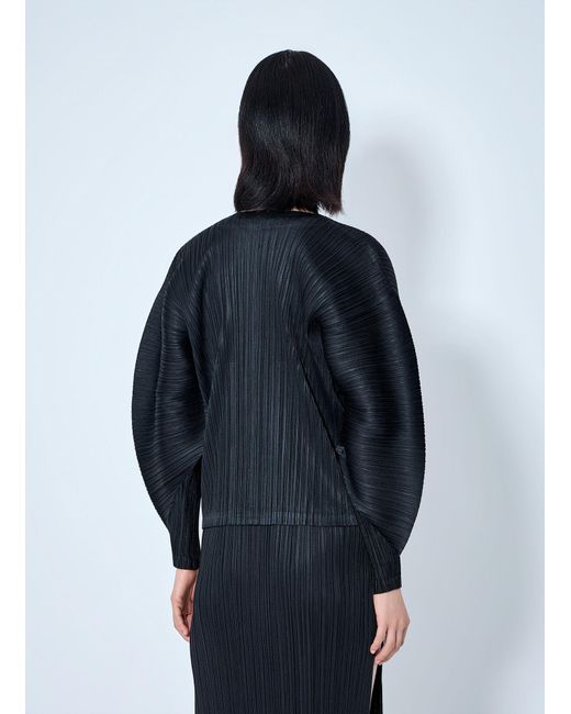 Pleats Please Issey Miyake Blue Pleated Zip-Up Top