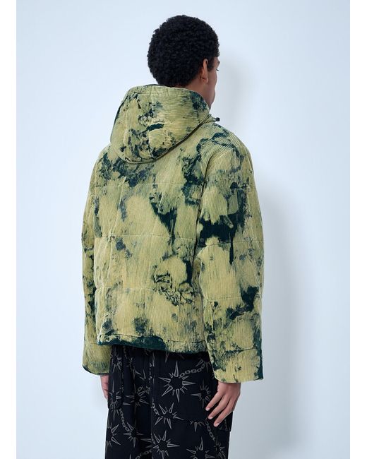 Brain Dead Green Hooded Corduroy Jacket for men