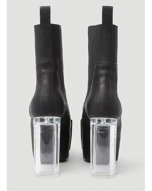Rick Owens Clear Heel Boots in Black for Men Lyst