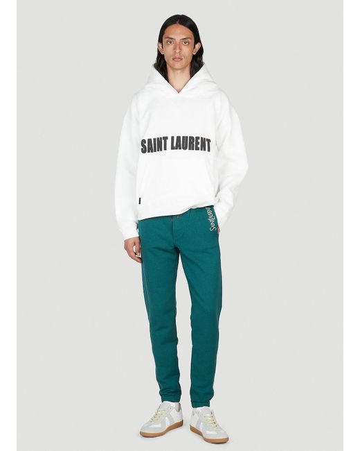 Saint Laurent Green Logo Print Track Pants for men