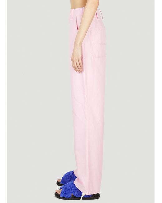 Marni Pink Technical Linen Drawstring Pants