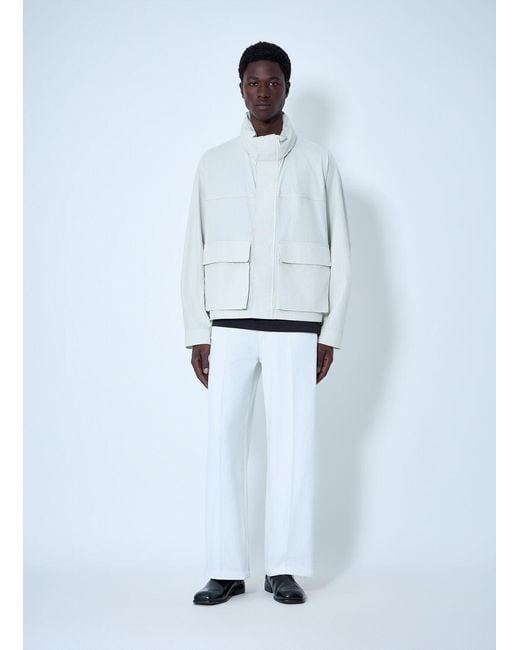 Lemaire White High-Collar Utility Jacket for men