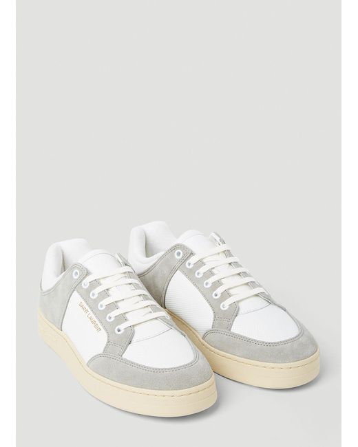 Saint Laurent White Sl/61 Panelled Leather Sneakers for men