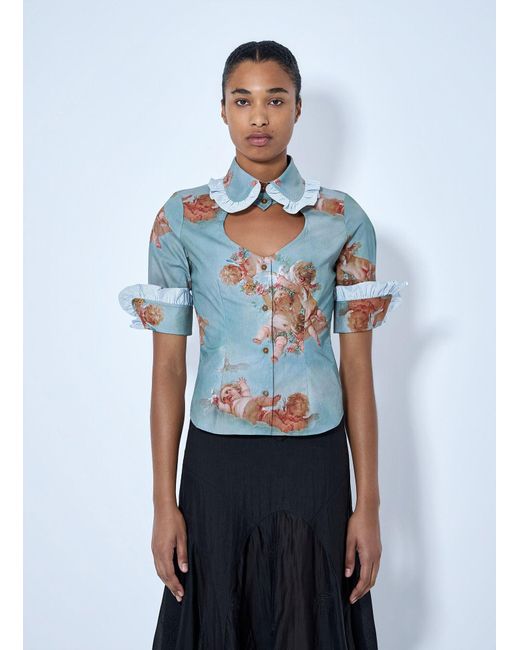Vivienne Westwood Blue Toulouse Frill Shirt