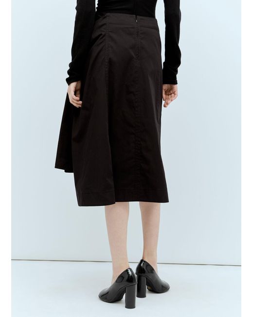 Bottega Veneta Black Knotted Midi Skirt
