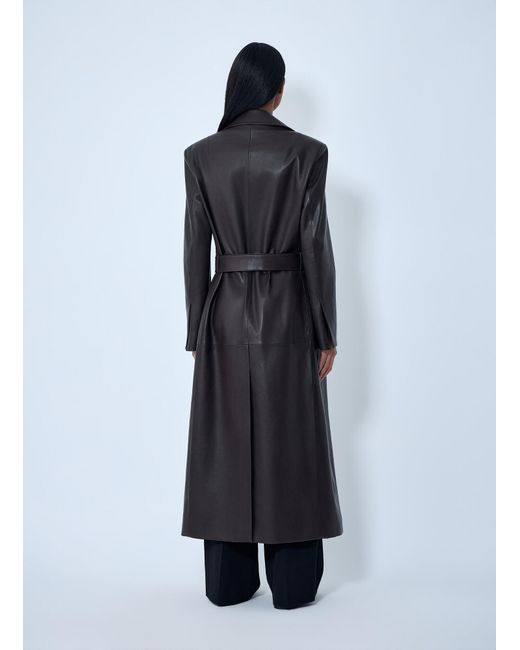 The Row Blue Raisa Leather Coat