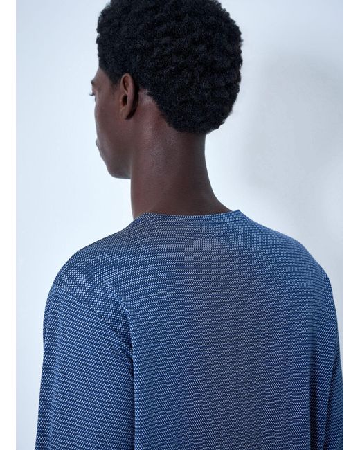 Miu Miu Blue Textured Long Sleeve Top for men