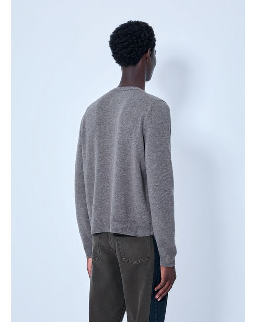 Maison Margiela Gray Fused Knit Sweater for men