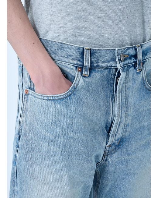 Saint Laurent Blue Loose Straight Mid-Rise Jeans for men