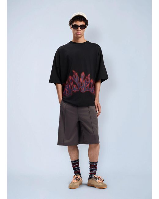 Palm Angels Black Flames Over T-Shirt for men