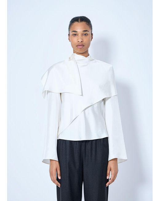 Rohe White Silk Foulard Top