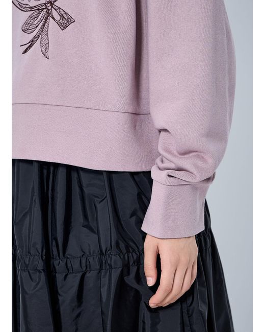 Moncler Purple Logo Embroidered Sweatshirt