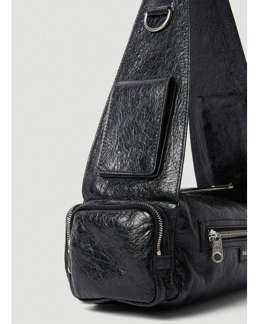 Balenciaga Black Superbusy Sling Small Weekend Bag for men