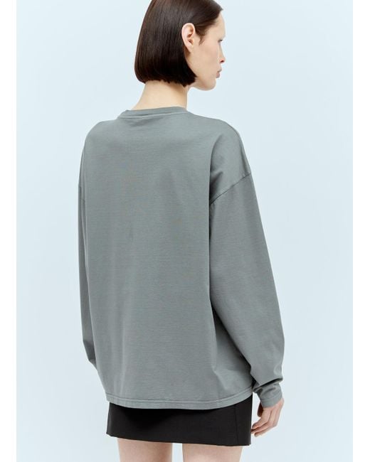 Miu Miu Gray Garment-dyed Jersey T-shirt