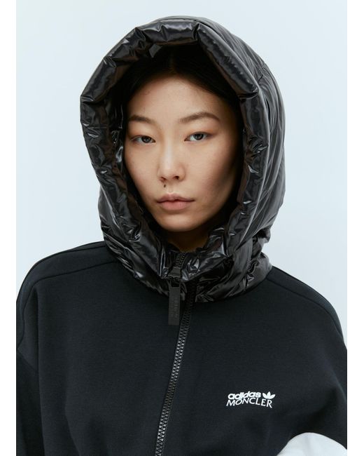 Moncler x adidas Originals Black Zip Up Cropped Sweatshirt