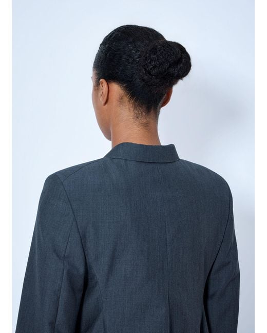 Jil Sander Blue Single-Breasted Tailored Blazer