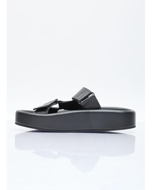 MM6 by Maison Martin Margiela Black Webbing Slip-on Platform Sandals