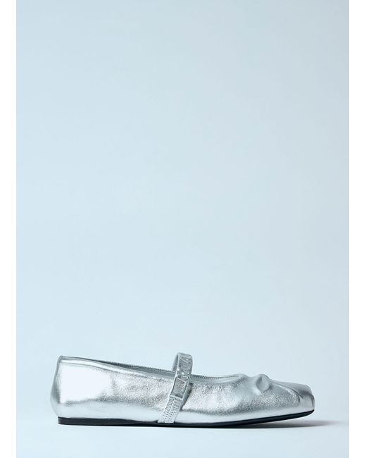 Marni Blue Leather Mary Jane Shoes