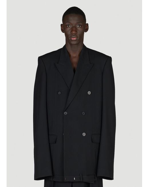 Balenciaga Deconstructed Double breasted Blazer in Black Lyst UK