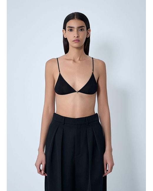 Saint Laurent Blue Sheer Bra