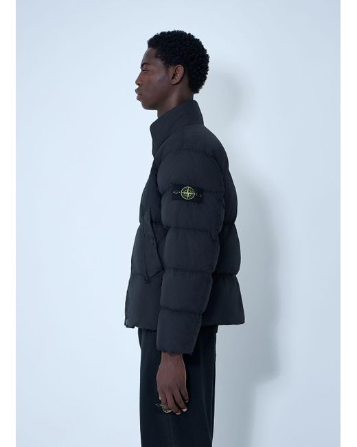 Stone Island Blue Crinkles Reps Ny Bomber Jacket for men