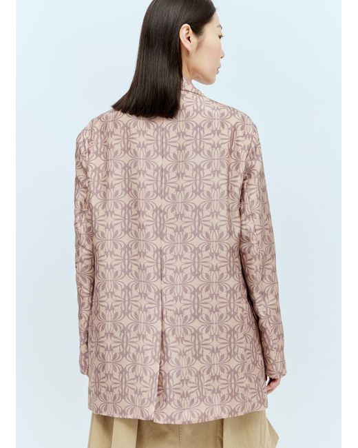 Dries Van Noten Pink Printed Silk Blazer