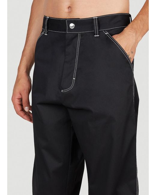 Prada Black Contrast Stitch Pants for men