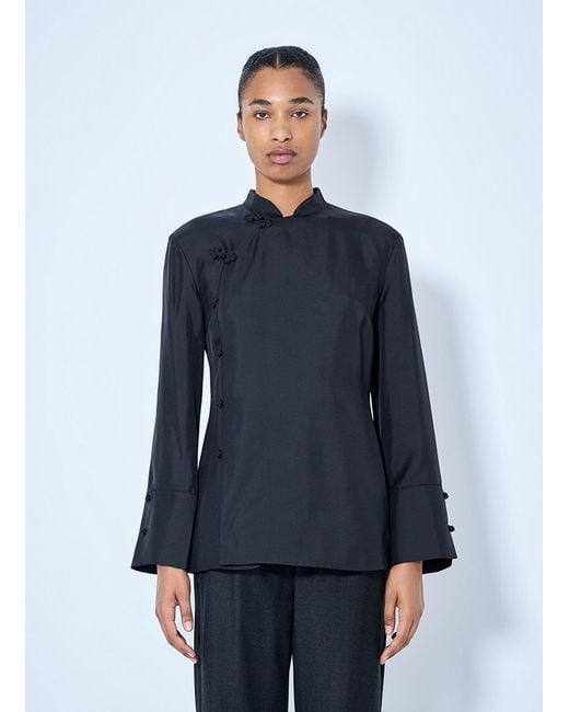 Rohe Blue Pankou Closure Silk Top
