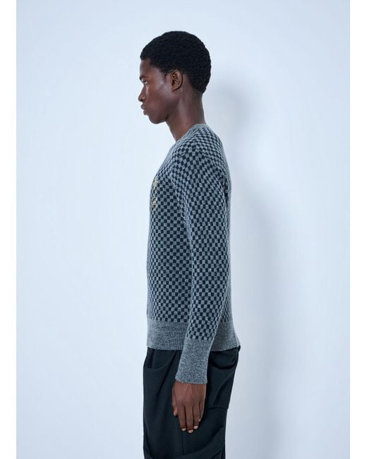 Vivienne Westwood Blue Checkmate Jumper for men